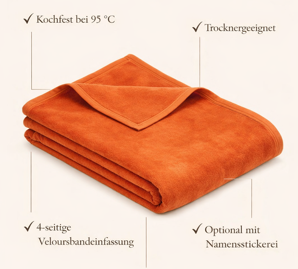 PERSONALISIEREN: Kuscheldecke „Terracotta“ – Hygienisch, kochfest, hochwertig & personalisierbar - 3 Größen