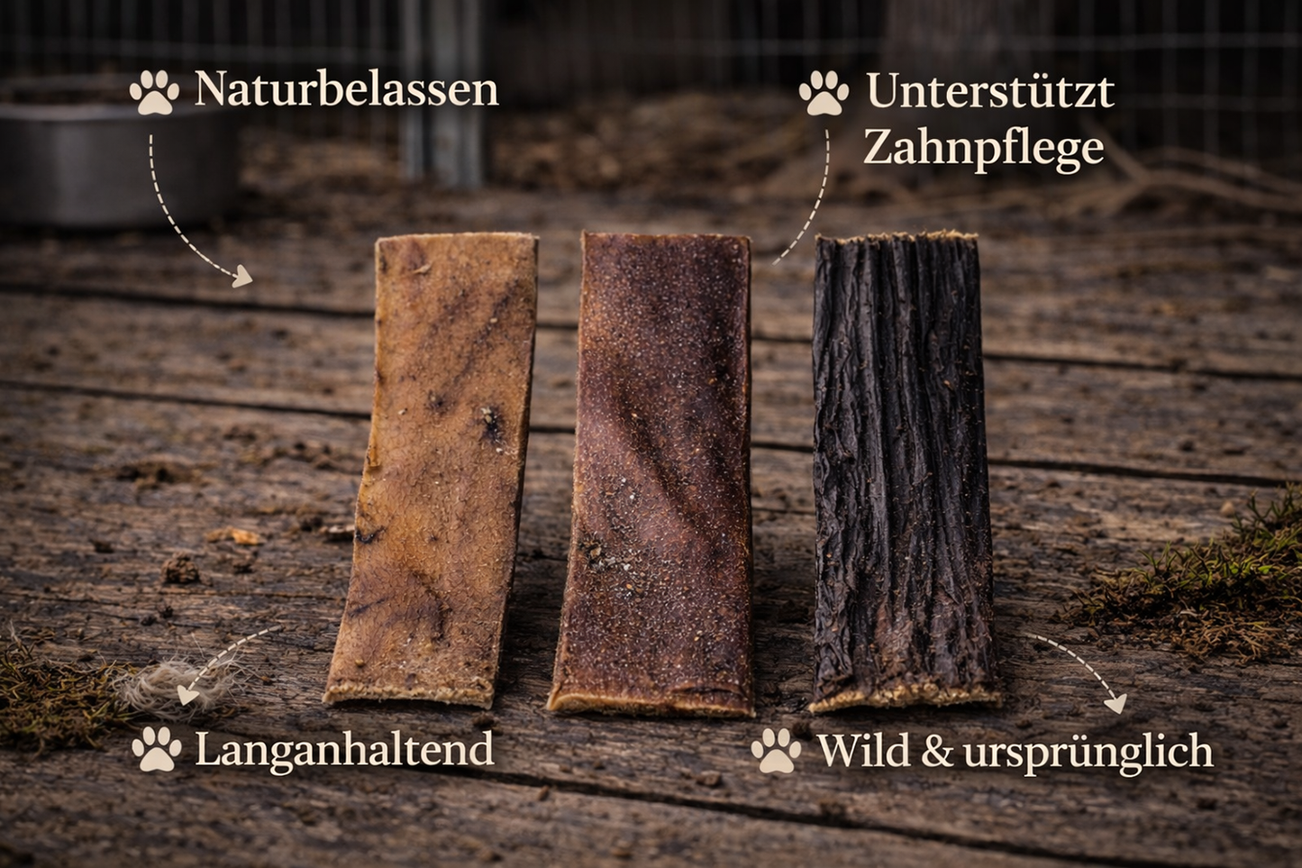 Wild-Kauartikel: Hirschhautstreifen ca. 100g