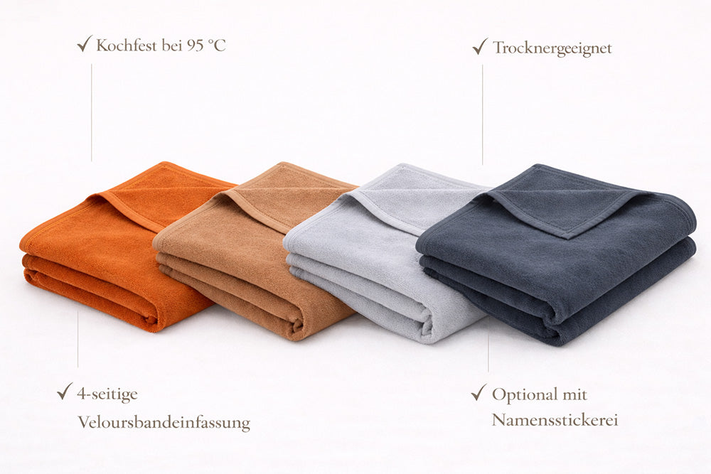 PERSONALISIEREN: Kuscheldecke „Karamell“ – Hygienisch, kochfest, hochwertig & personalisierbar - 3 Größen
