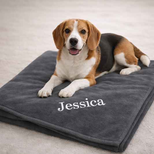 PERSONALISIEREN: Kuscheldecke „Anthrazit“ – Hygienisch, kochfest, hochwertig & personalisierbar - 3 Größen