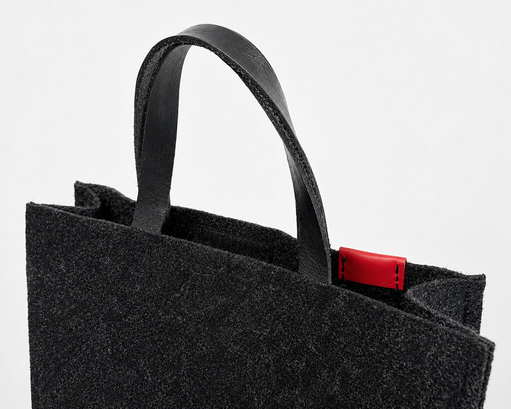 Filztasche mit Ledergriffen - verschiedene Varianten