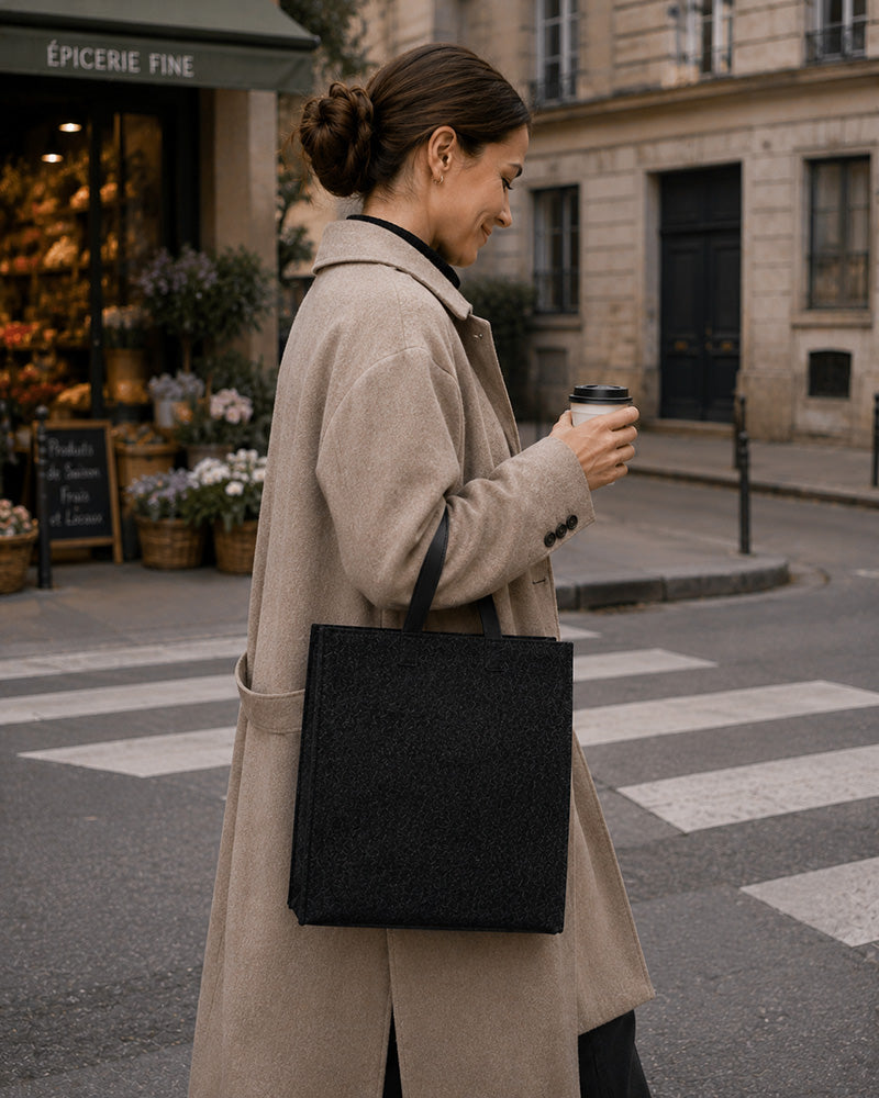 Filztasche mit Ledergriffen - verschiedene Varianten