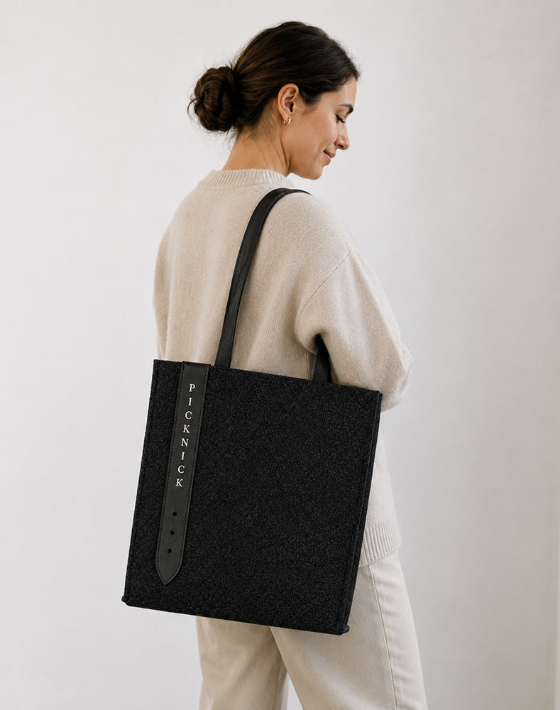 Filztasche mit Ledergriffen - verschiedene Varianten
