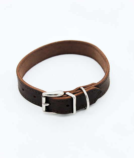 Halsband Soft – Braun – mit Ziernaht – verschiedene Größen