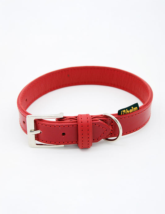 Halsband handgenäht & gefüttert – Rot – verschiedene Größen