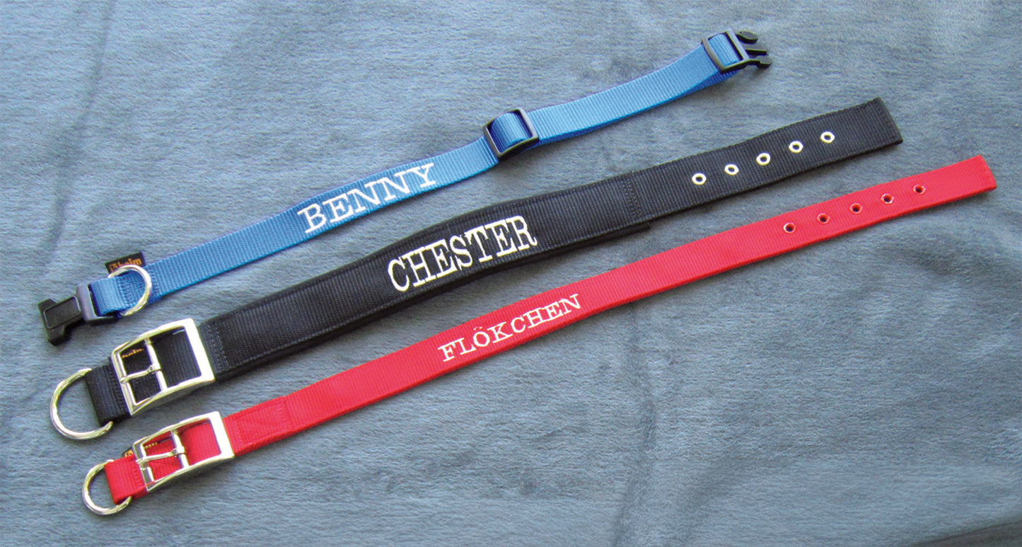 PERSONALISIEREN: Halsband Nylon, geriegelt - verschiedene Farben und Größen