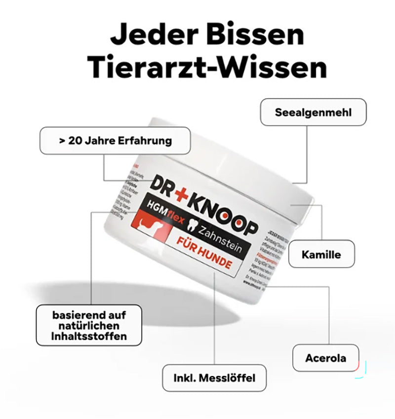 HGMflex Zahnstein – Natürliches Zahnpflegepulver für Hunde