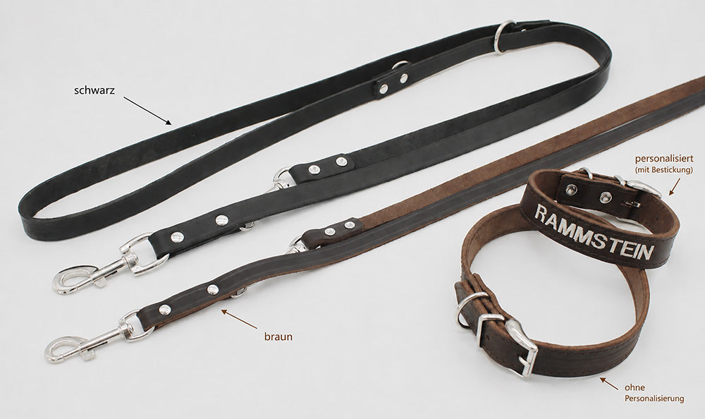 PERSONALISIEREN: Halsband Soft – Schwarz – mit Ziernaht – verschiedene Größen