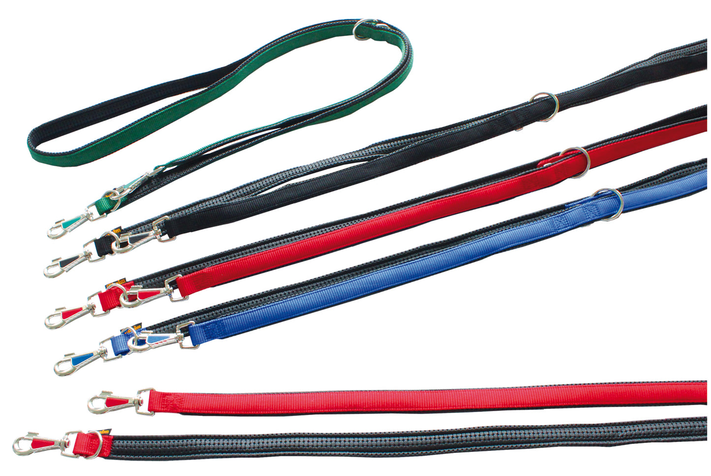 PERSONALISIEREN: Führleine Nylon, 3-fach verstellbar, Futter-Neopren - verschiedene Farben und Größen